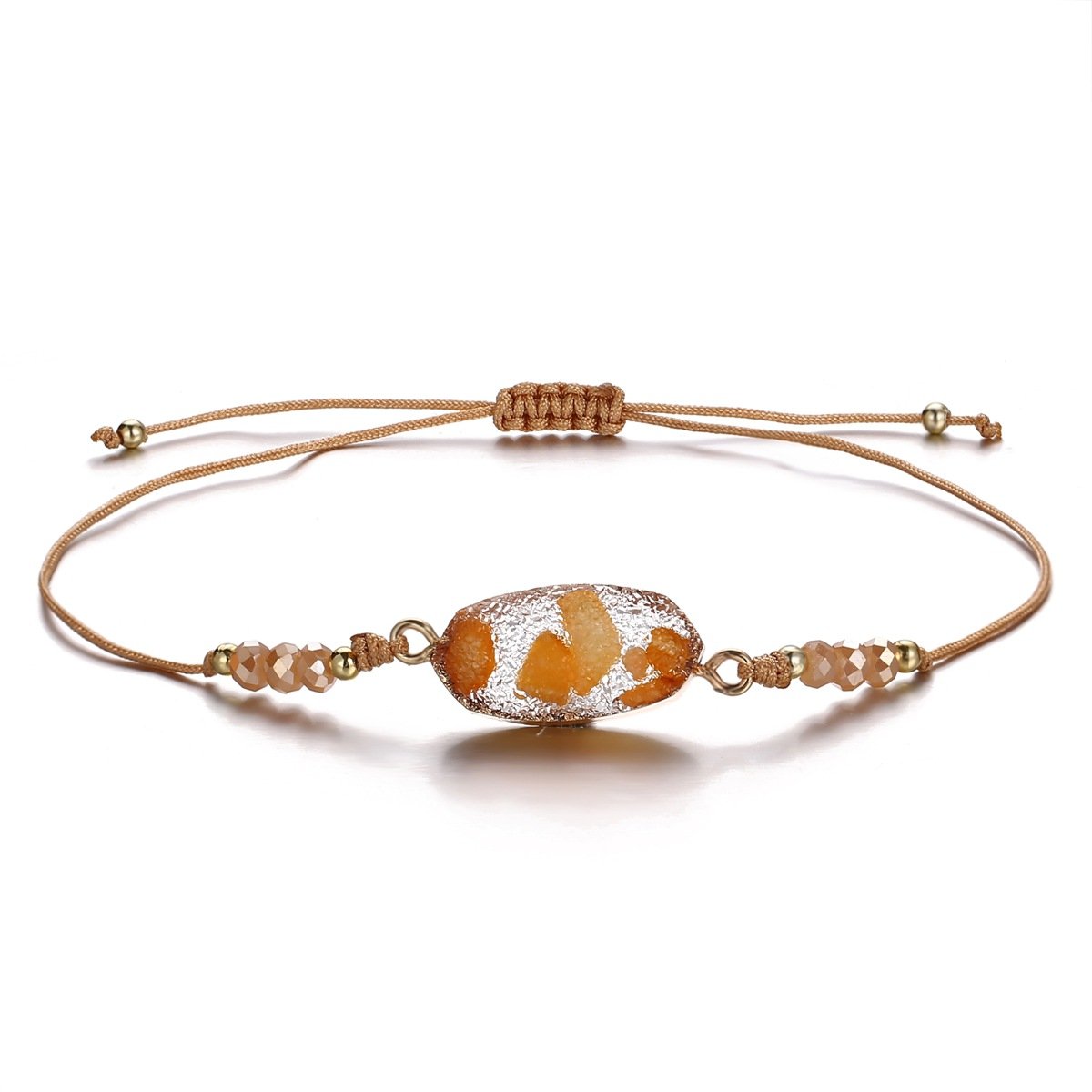 Natural Stone Orange 18K Gold Plated Bracelet showcasing vibrant orange stones and elegant gold plating, crafted in Italy.