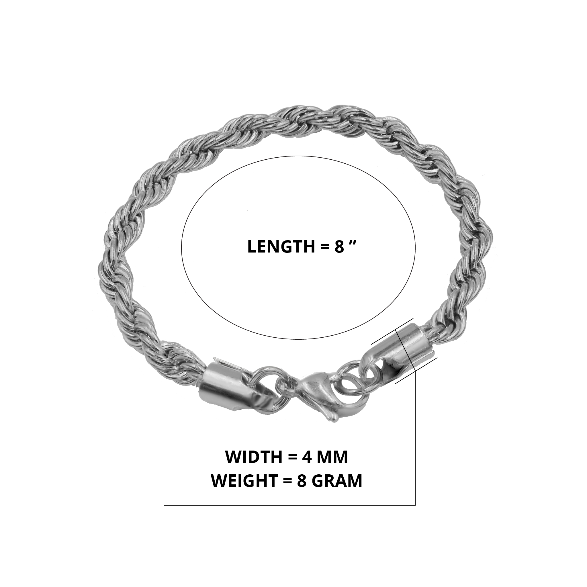 NATTY Steel Rope Bracelet showcasing a stylish stainless steel design with a sleek rope pattern, perfect for enhancing any outfit.