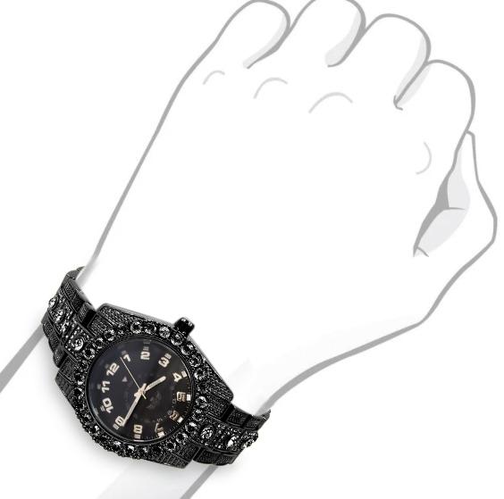 NIGHT SPARKLER Hip Hop Metal Watch featuring a stylish metal bracelet, bold indices, and a crystal-adorned bezel.