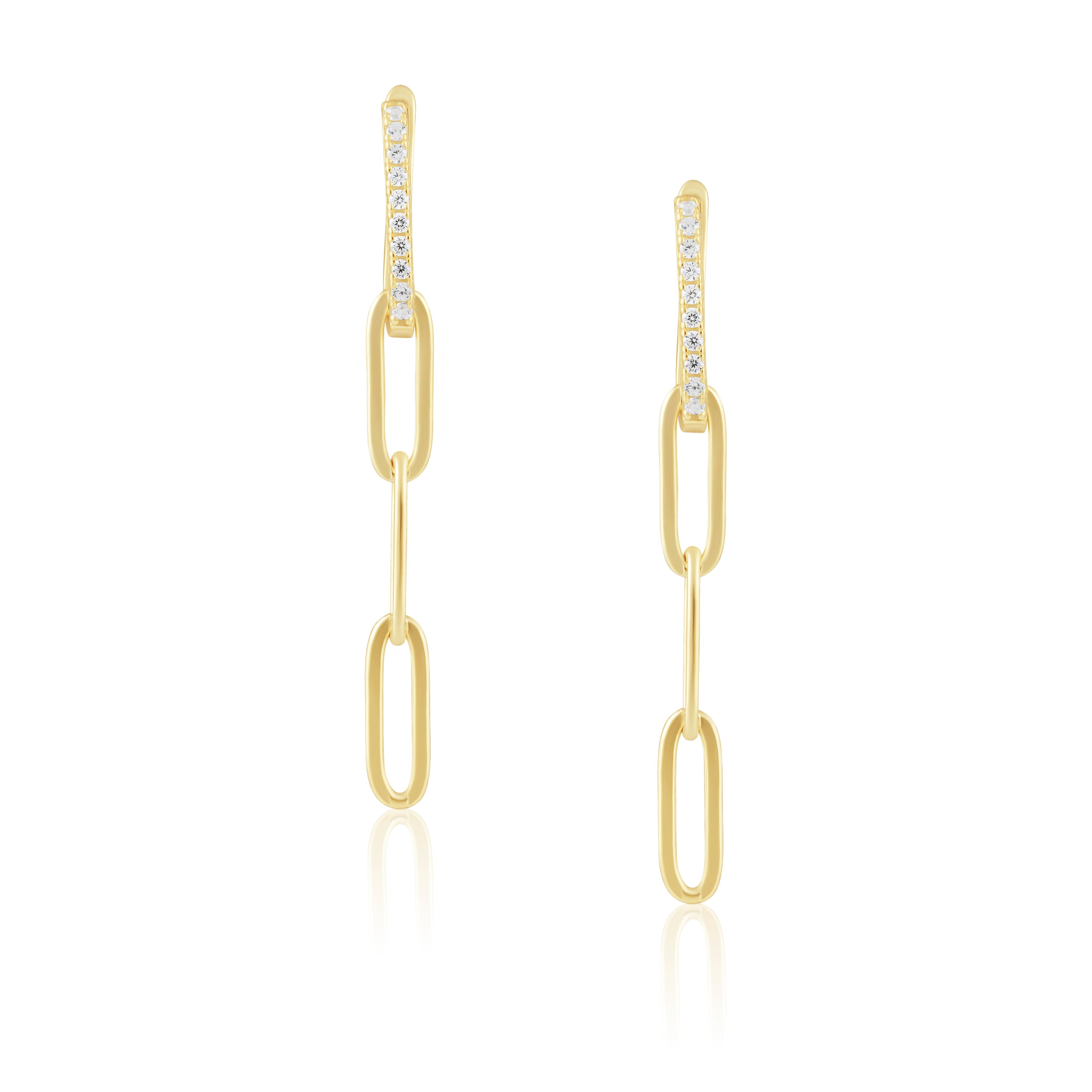 Nina CZ Drop Earring featuring sparkling cubic zirconia stones and elegant drop design.