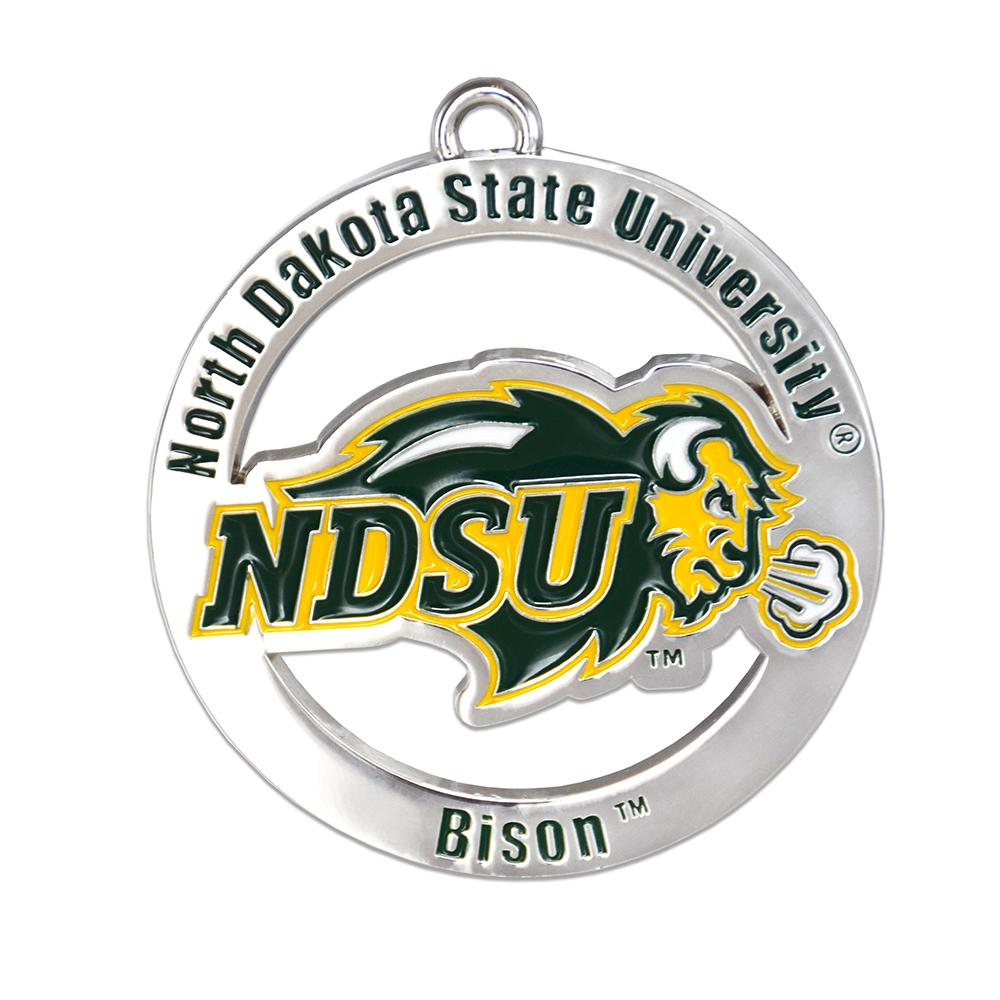 North Dakota State University ornament featuring the NDSU logo, perfect for holiday decorations.