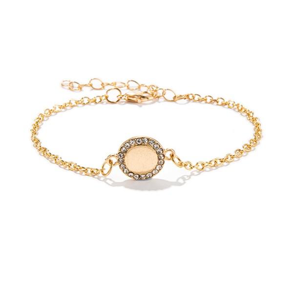 Olive Branch Pav'e Peace 5 PC Bracelet Set featuring 14K gold plating and white crystal pav'e, elegantly designed in Italy.