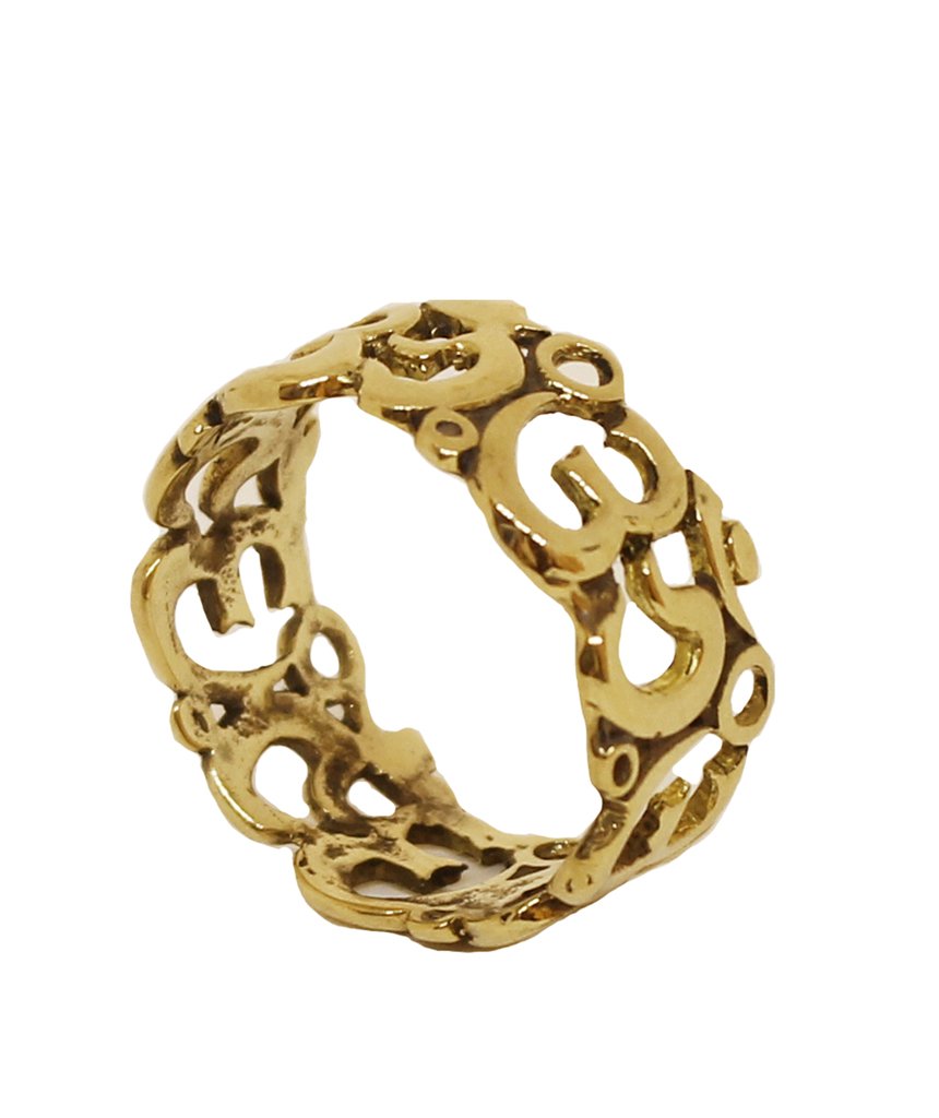 Handmade OM Ring featuring the sacred Om symbol etched in brass, perfect for sensitive skin.