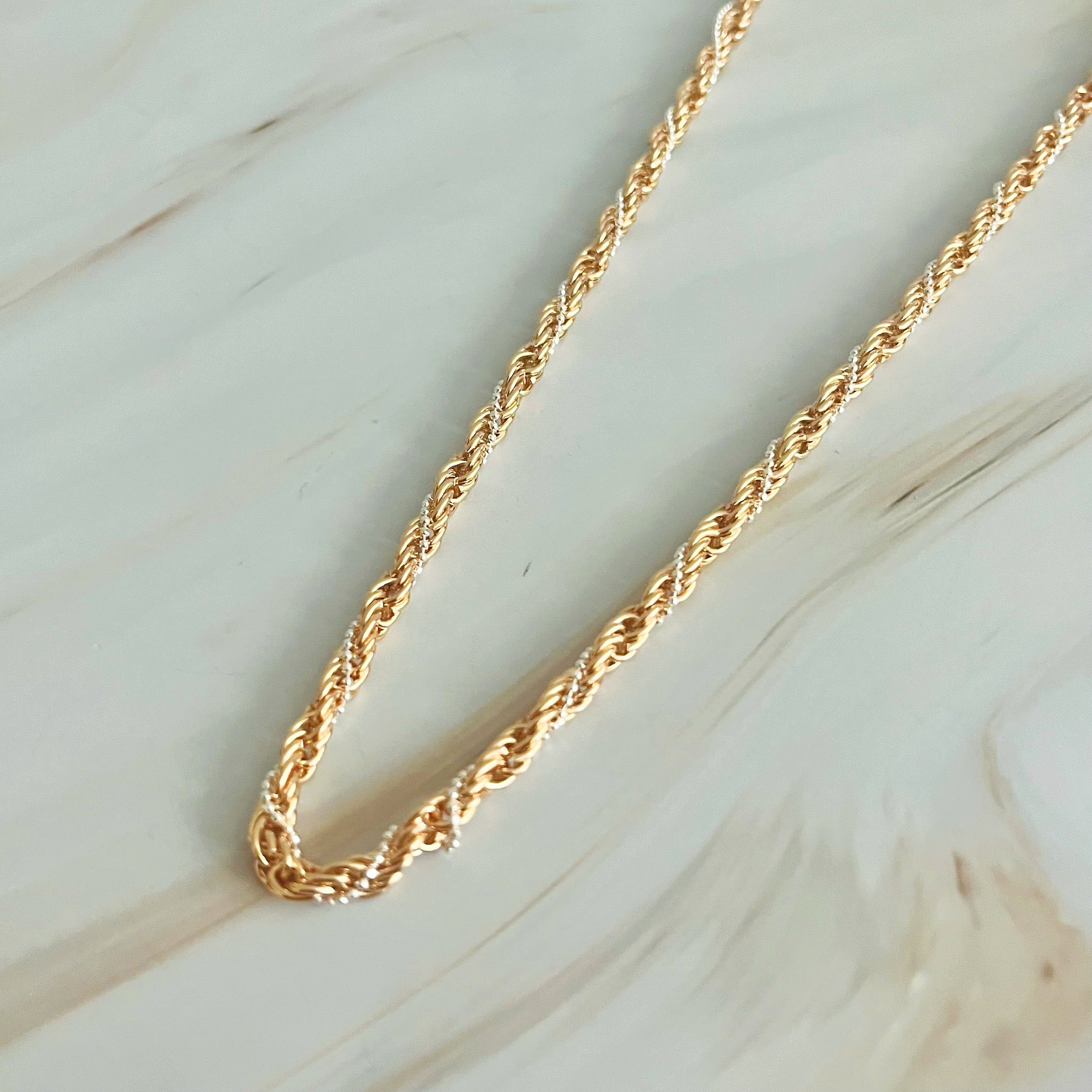 On Trend Rope Chain Necklace featuring a modern design with a classic touch, made from plated alloy metal.