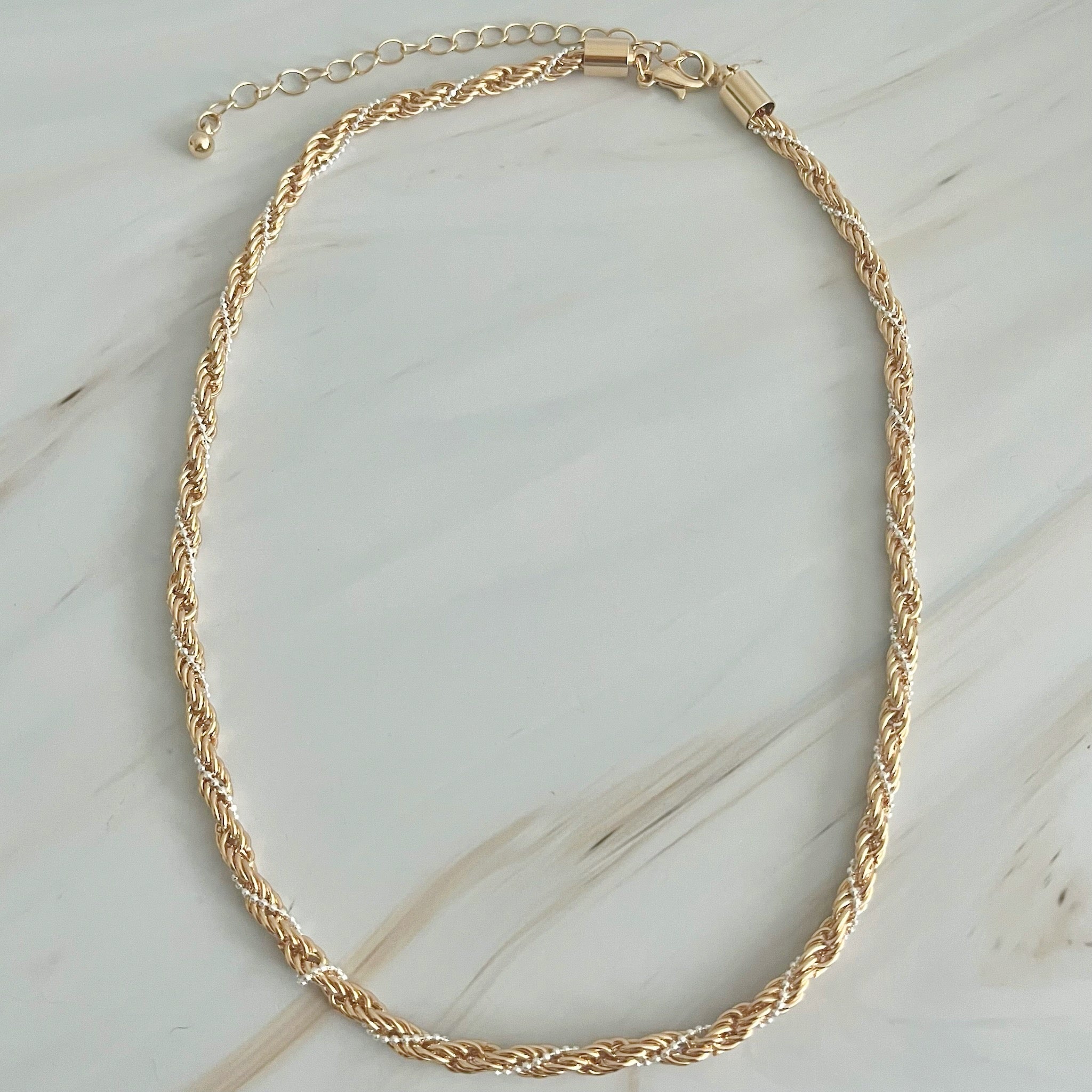 On Trend Rope Chain Necklace featuring a modern design with a classic touch, made from plated alloy metal.