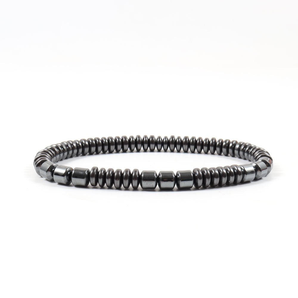 OPERIOR Steel Bracelet featuring intricate beading and cuboidal beads, showcasing elegance and modern design.