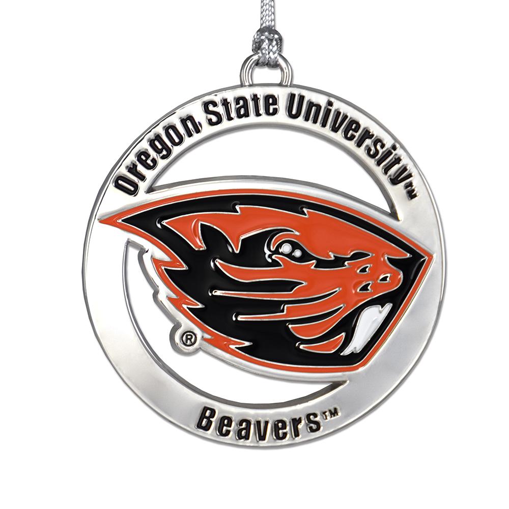 Oregon State Ornament featuring the official logo, 2 inches in size, perfect for displaying school spirit.