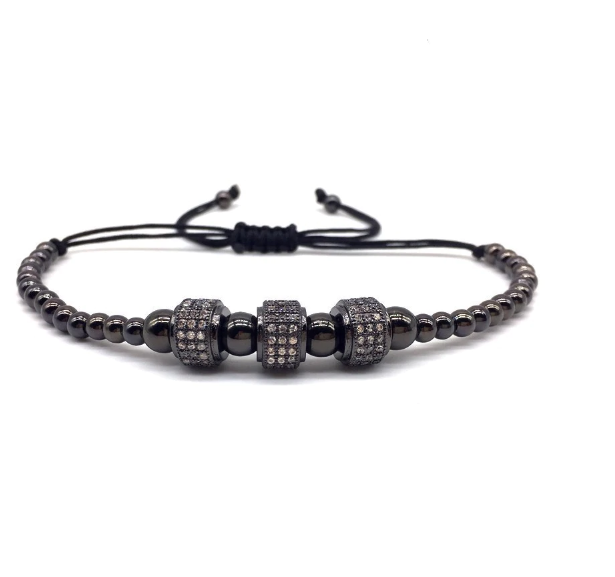 Orthodox Steel Bracelet CZ featuring a silver overlay and shiny beading, elegantly designed for casual and formal wear.