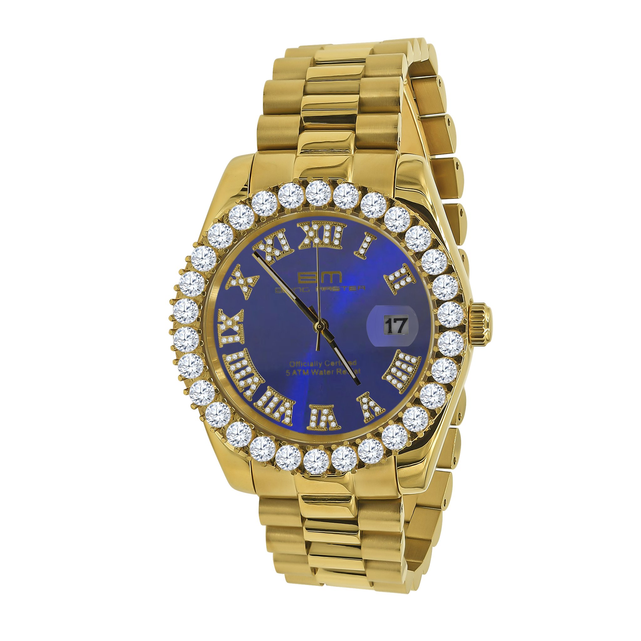 OVERLORD Steel CZ Watch featuring cubic zirconia and stainless steel design, showcasing elegance and durability.