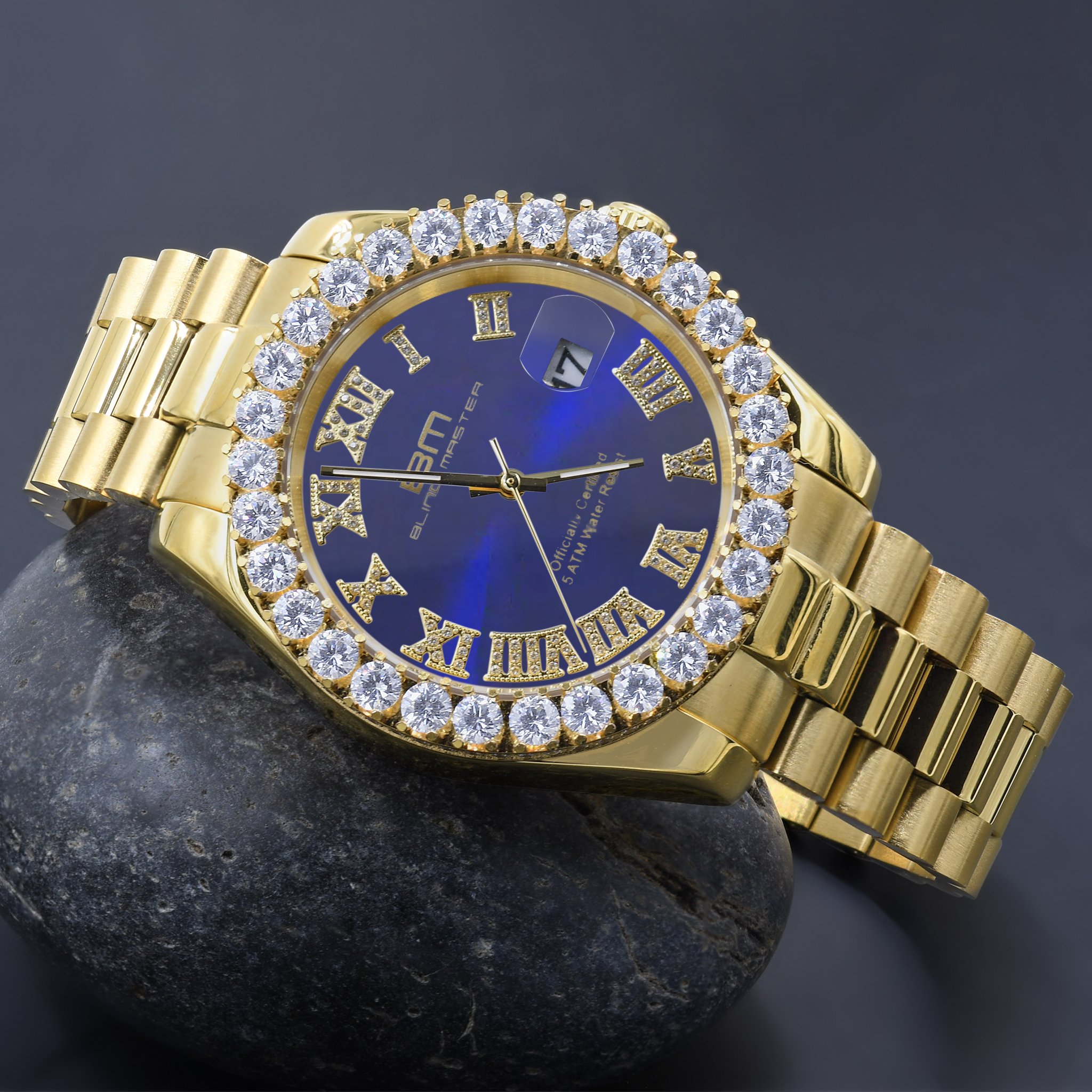 OVERLORD Steel CZ Watch featuring cubic zirconia and stainless steel design, showcasing elegance and durability.