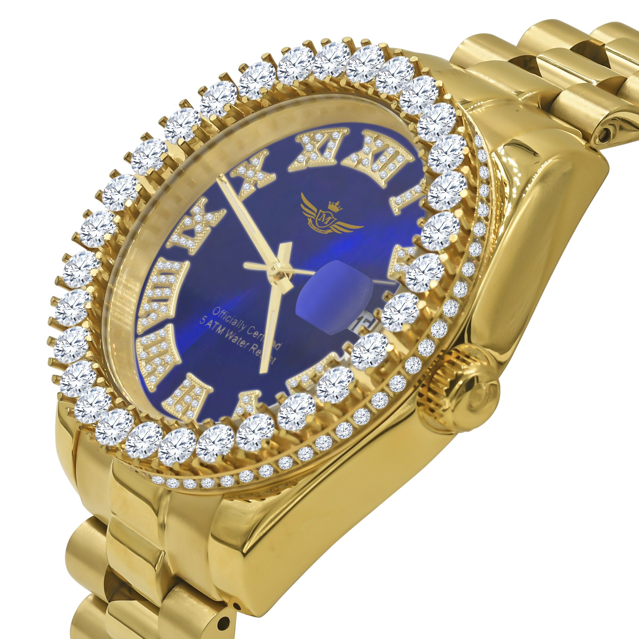 OVERLORD Steel CZ Watch featuring cubic zirconia and stainless steel design, showcasing elegance and durability.