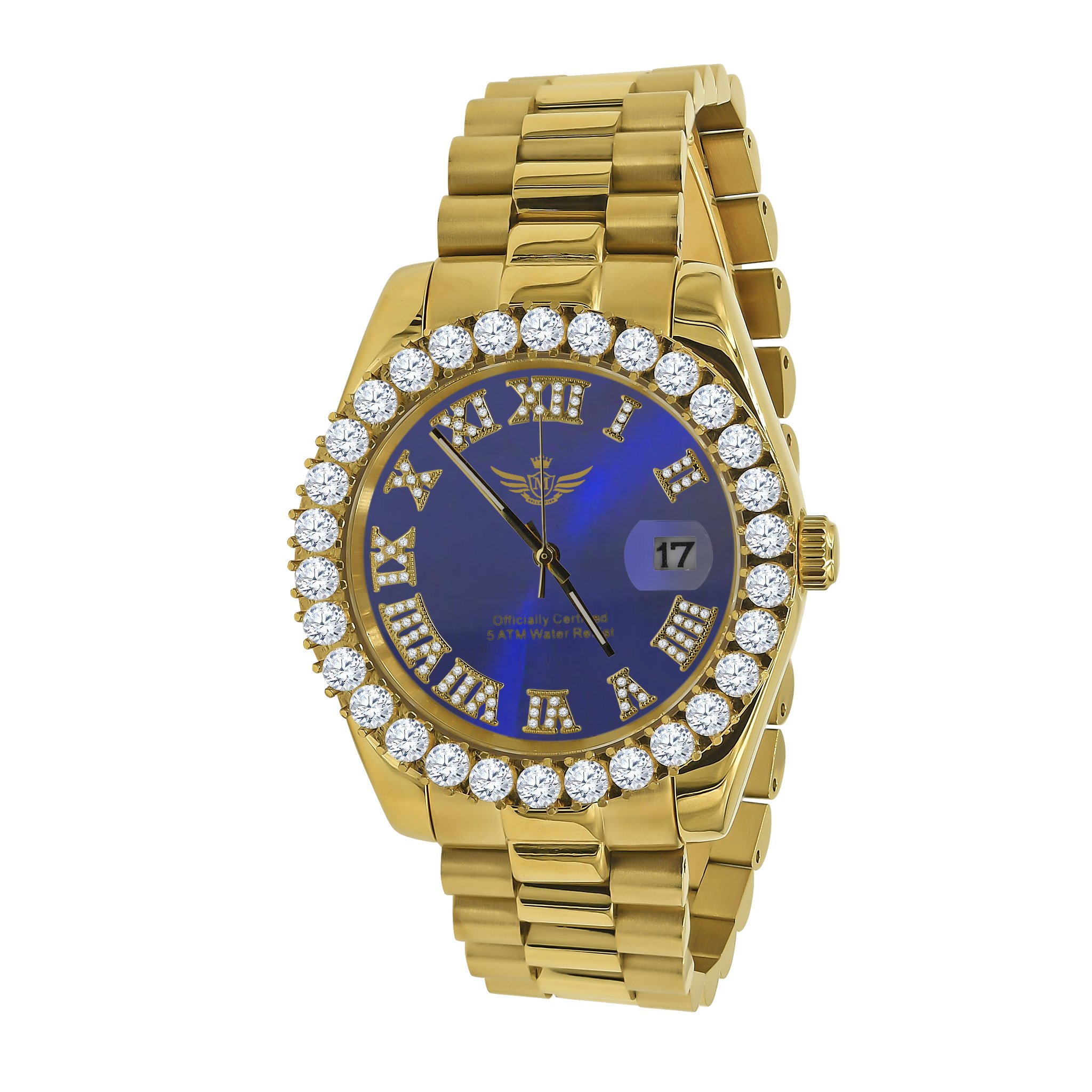 OVERLORD Steel CZ Watch featuring cubic zirconia and stainless steel design, showcasing elegance and durability.