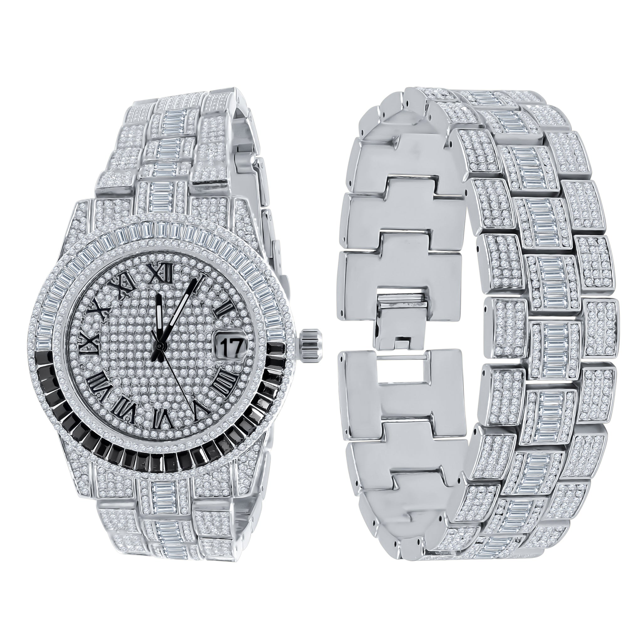 OYSTER Crystal Stones Watch Set featuring a minimalist design with sparkling crystal accents and a stylish bracelet.