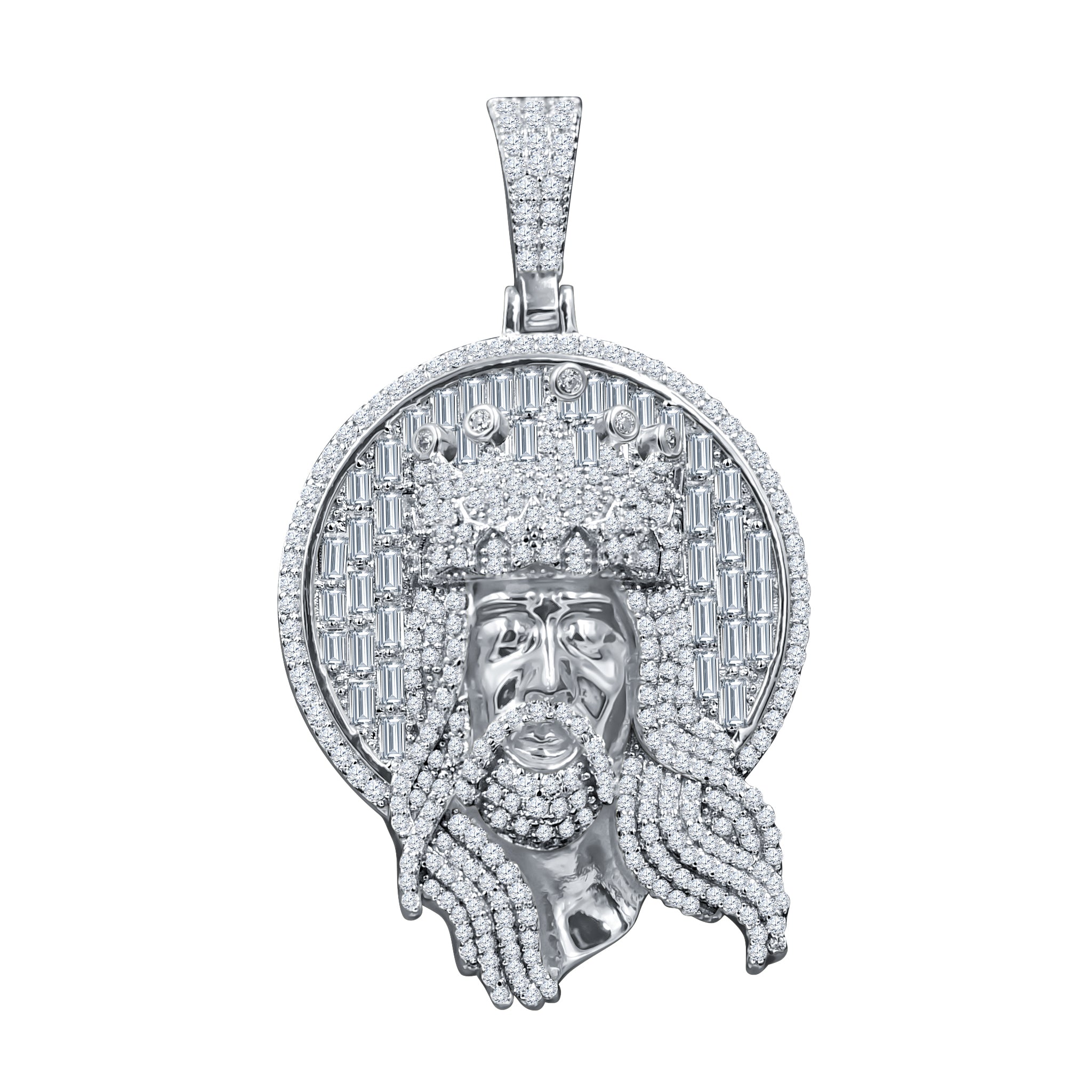 PALATINE Sterling Silver Locket featuring cubic zircon stones, showcasing intricate design and polished finish.