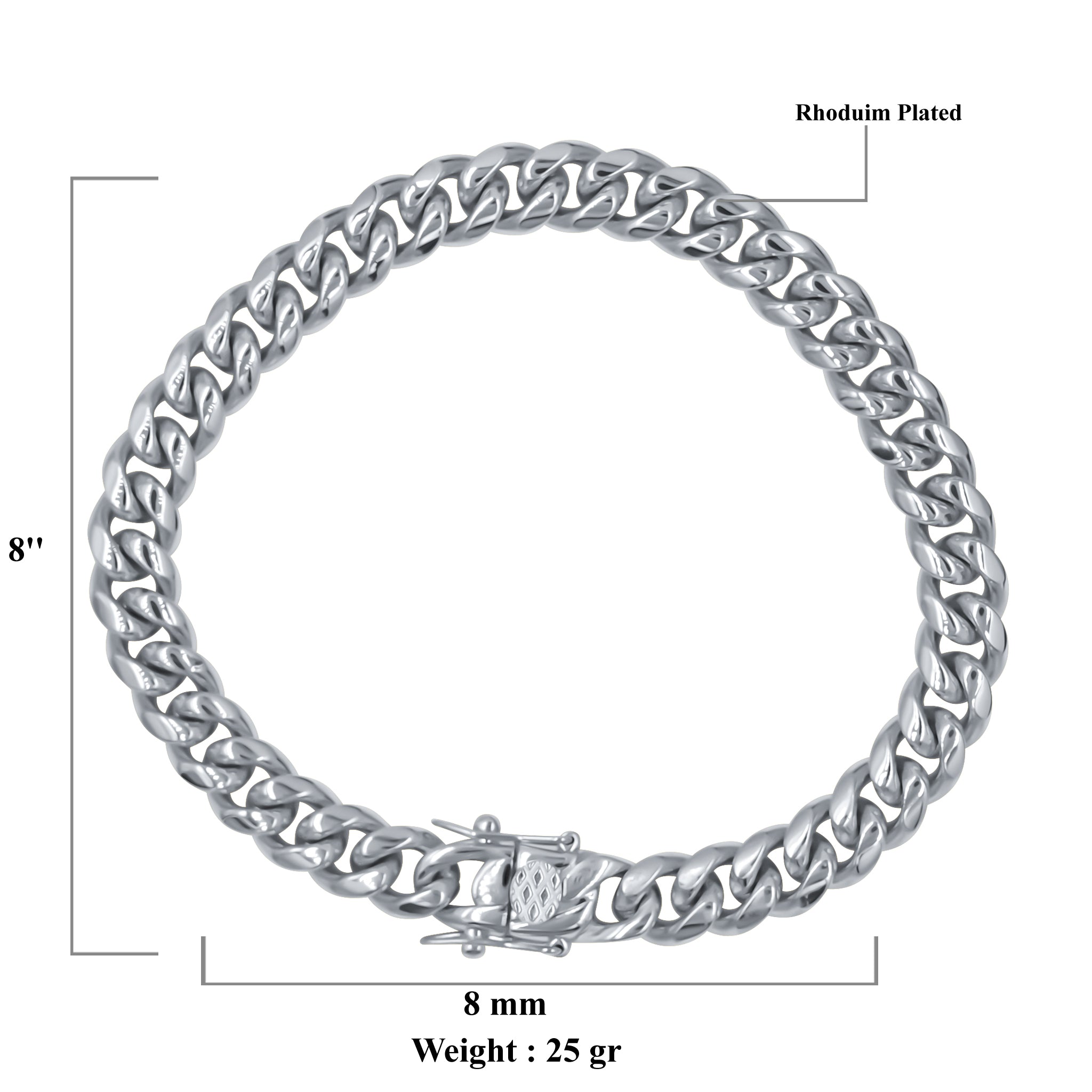 PARADISIACAL 8MM Steel Bracelet showcasing its chic design and micro pave prong set, perfect for stylish accessorizing.