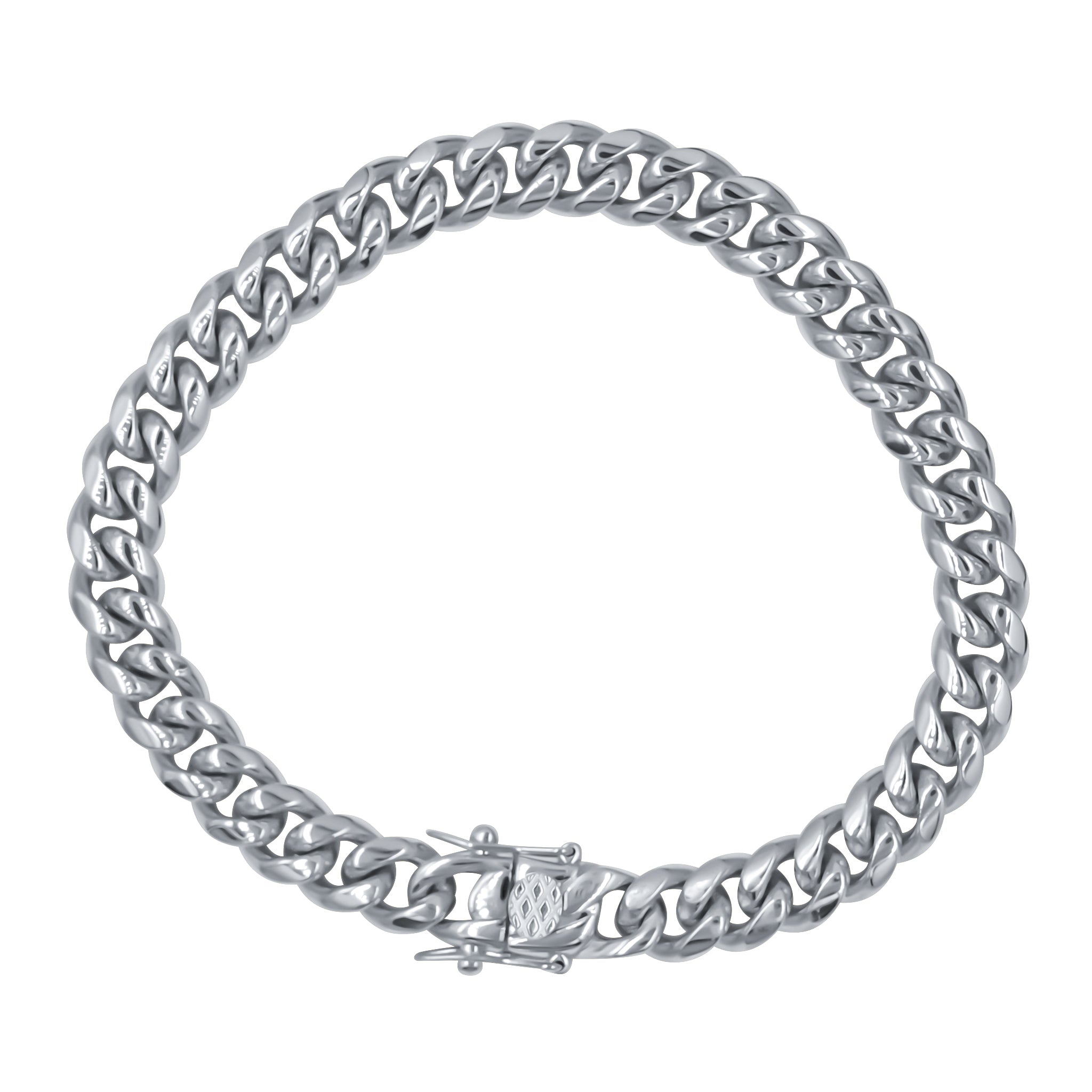 PARADISIACAL 8MM Steel Bracelet showcasing its chic design and micro pave prong set, perfect for stylish accessorizing.