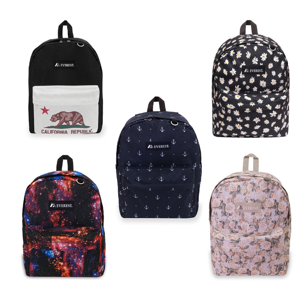 Pattern Printed Backpack featuring a modern design, padded back panel, and multiple pockets for convenience.