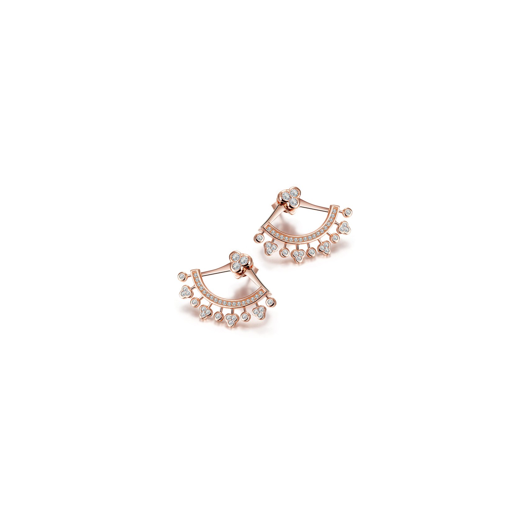 Elegant PAVÉ Ear Jacket Earrings made from hypoallergenic stainless steel with 14K gold PVD plating.