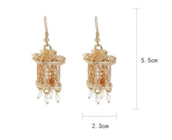 Elegant Pavilion Pearl Tassel Earrings made from alloy and 925 silver, featuring a beautiful pearl design.