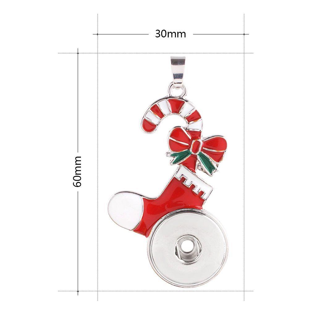 Studio66 Christmas Candy Cane Snap Pendant with 18" rolo chain, featuring a festive design perfect for holiday celebrations.