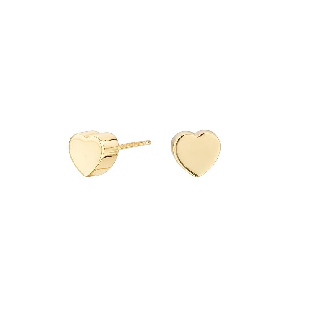 Pendientes Cube Corazón Bañado en Oro, elegantes y modernos, con un diseño de corazón brillante.