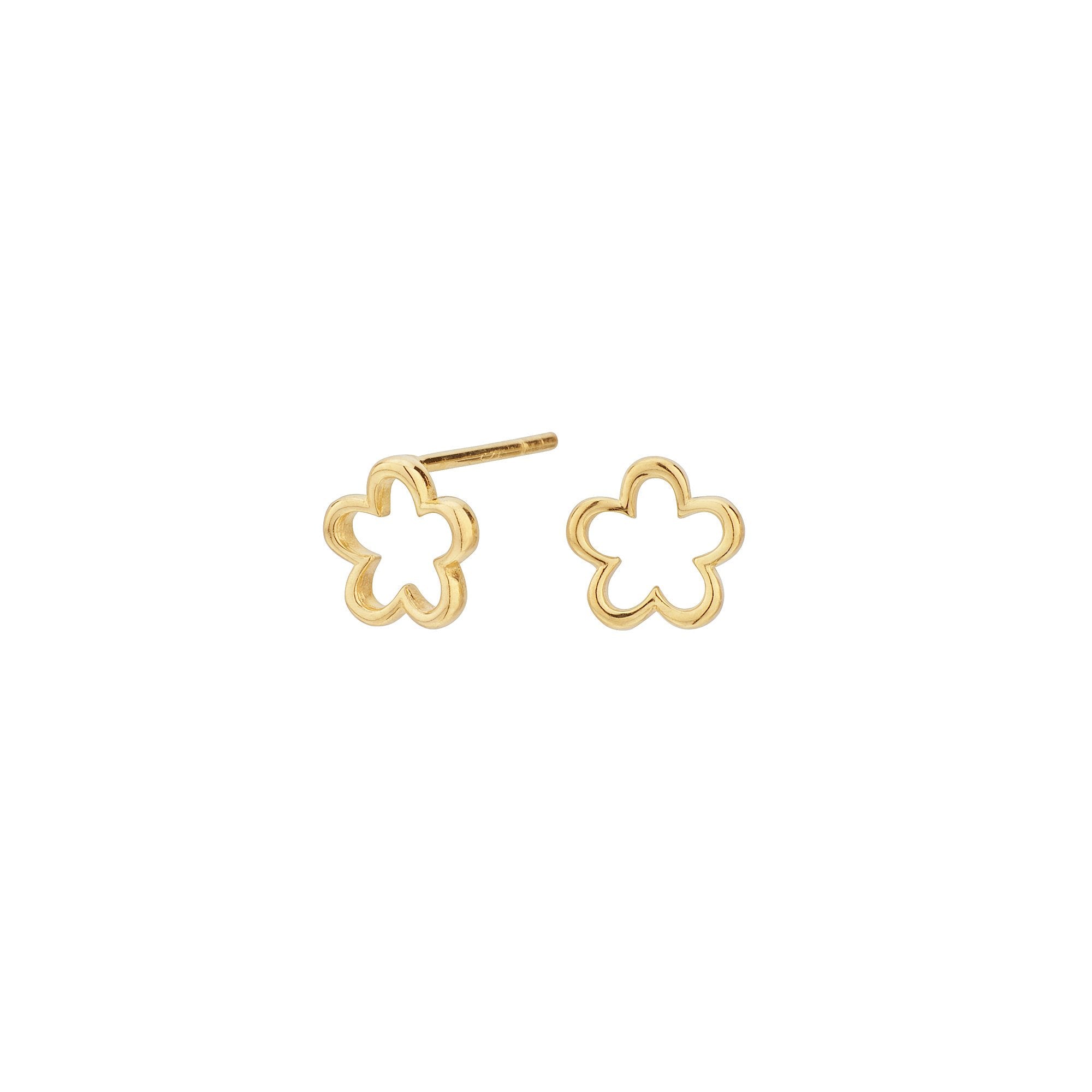 Pendientes Flor Bañado en Oro, elegantes y brillantes, con diseño floral único, perfectos para cualquier ocasión.