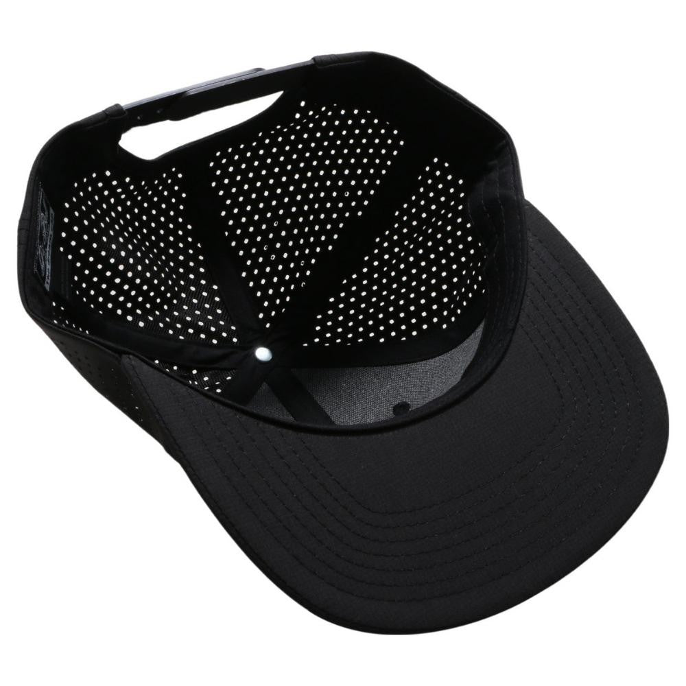 A pack of six perforated flat-bill snapback hats in various colors, showcasing their stylish design and high-quality material.