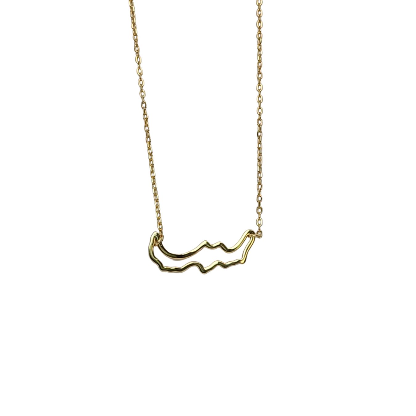 Petite Simply Savary Necklace in sterling silver with a dainty wire frame design, showcasing its elegant simplicity.