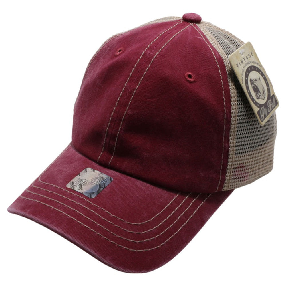 A pack of 6 pigment dyed trucker hats in various colors, showcasing their stylish design and comfortable fit.