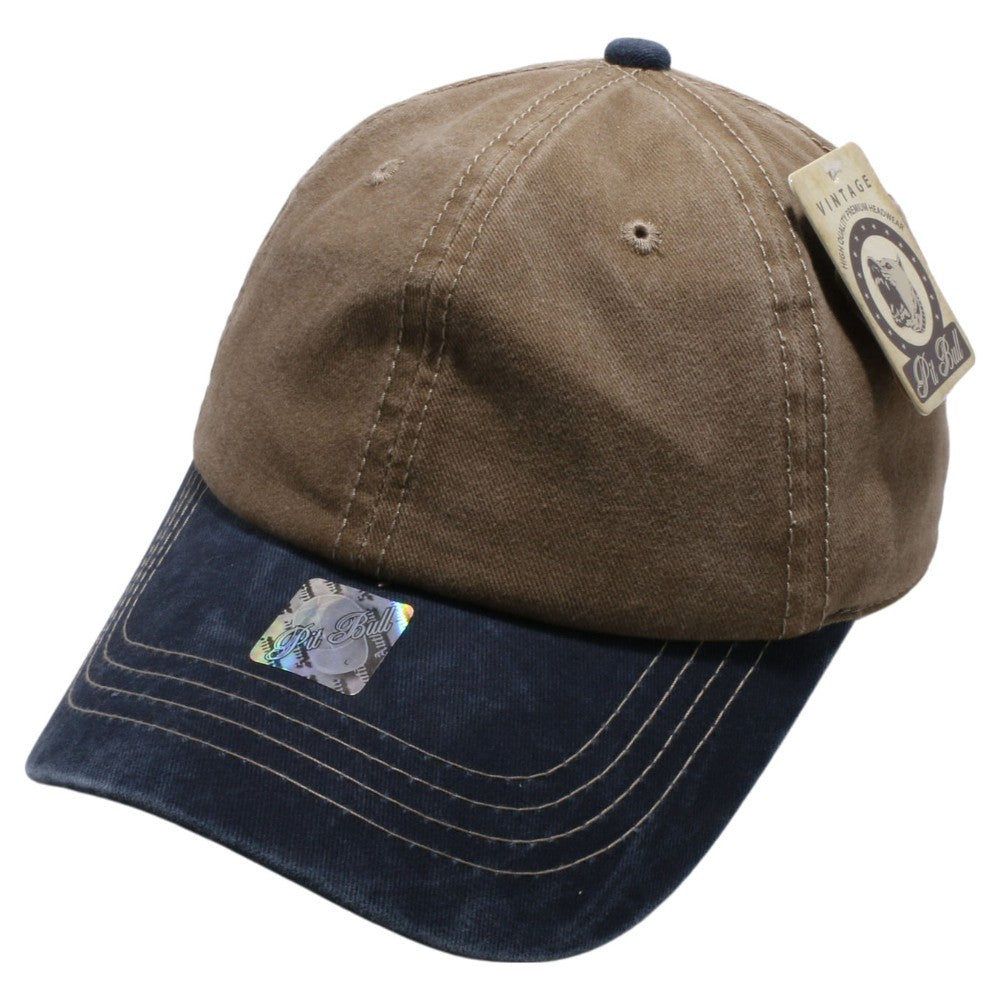 Pigment Washed Cotton 2 Tone Buckle Strap Hat in various colors, featuring a low profile design and antique brass buckle closure.