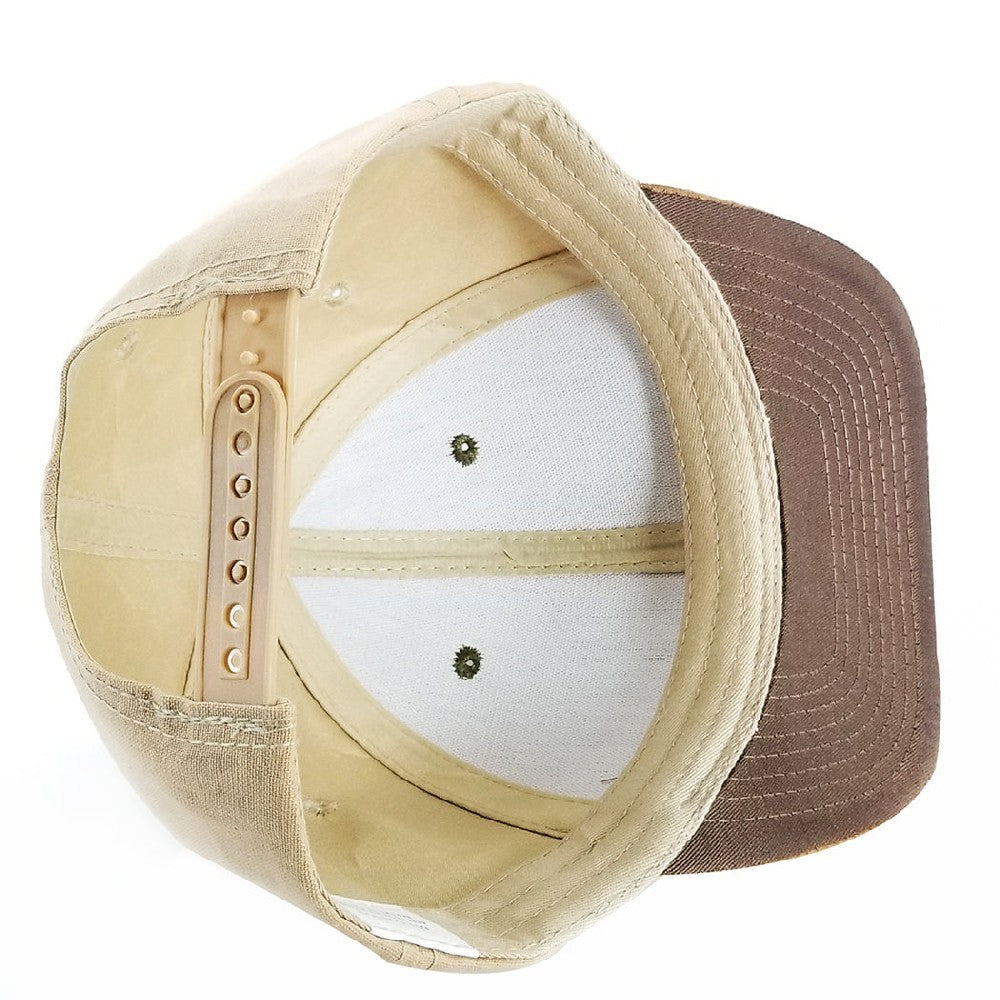 A pack of six Plain Oxford PU Visor Hats featuring a high profile and flat visor, made from a cotton-polyester blend.