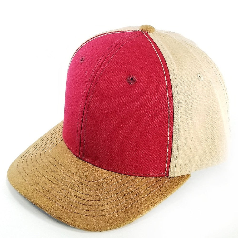 A pack of six Plain Oxford PU Visor Hats featuring a high profile and flat visor, made from a cotton-polyester blend.