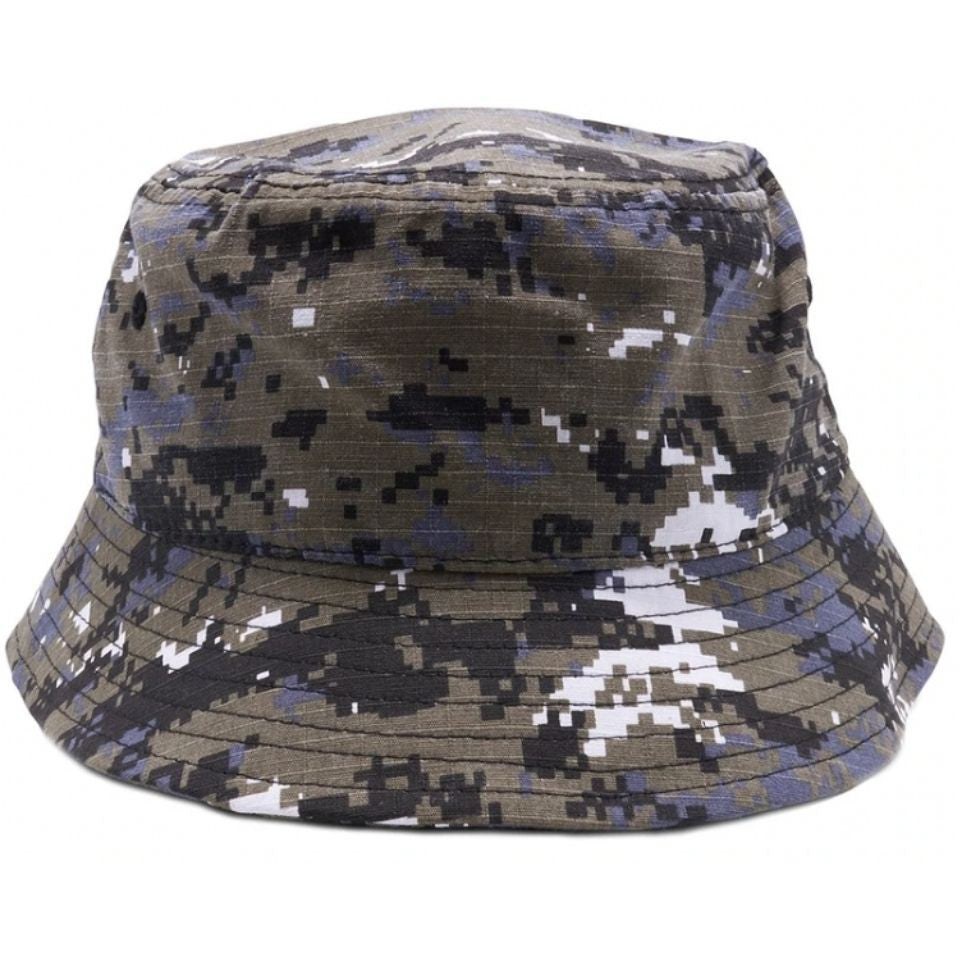 A pack of six plain washed cotton fisherman bucket hats in various colors, showcasing their classic design and comfortable fabric.