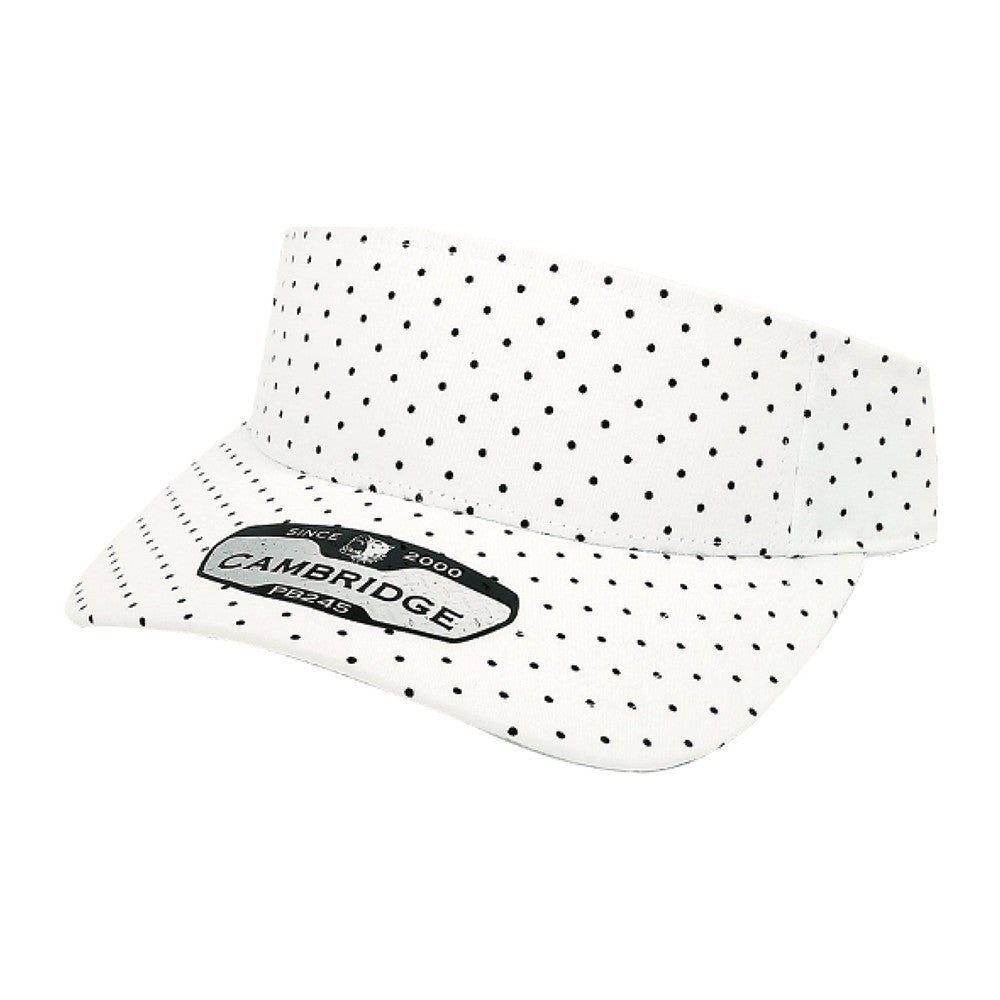 A pack of six polka dot sun visor hats in various colors, showcasing their stylish design and curved visor.