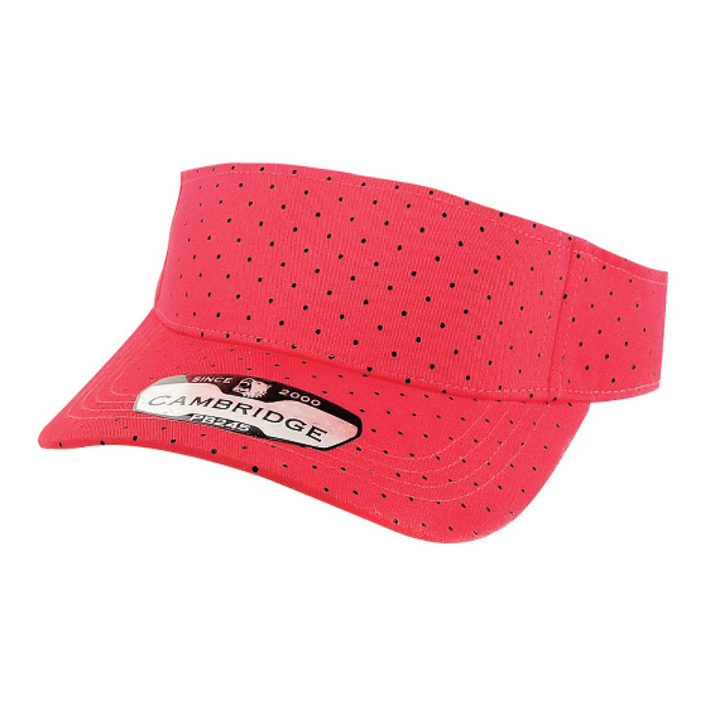 A pack of six polka dot sun visor hats in various colors, showcasing their stylish design and curved visor.