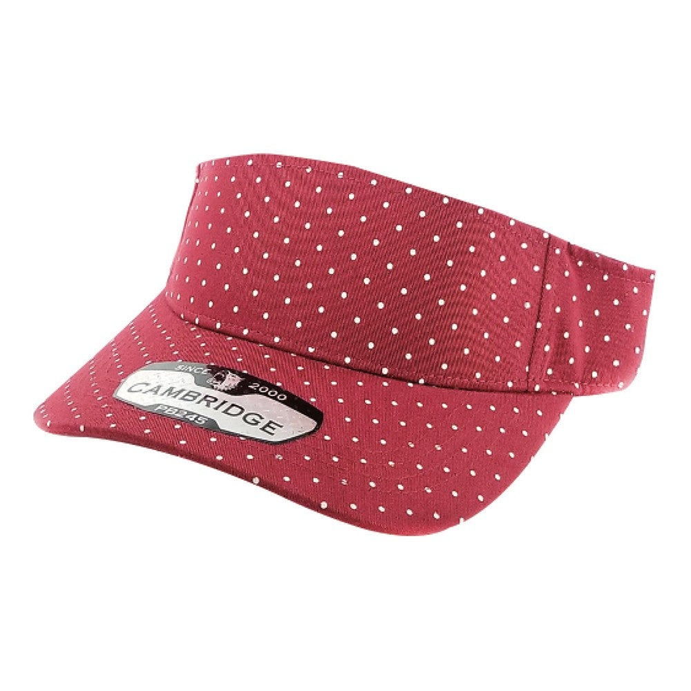 A pack of six polka dot sun visor hats in various colors, showcasing their stylish design and curved visor.