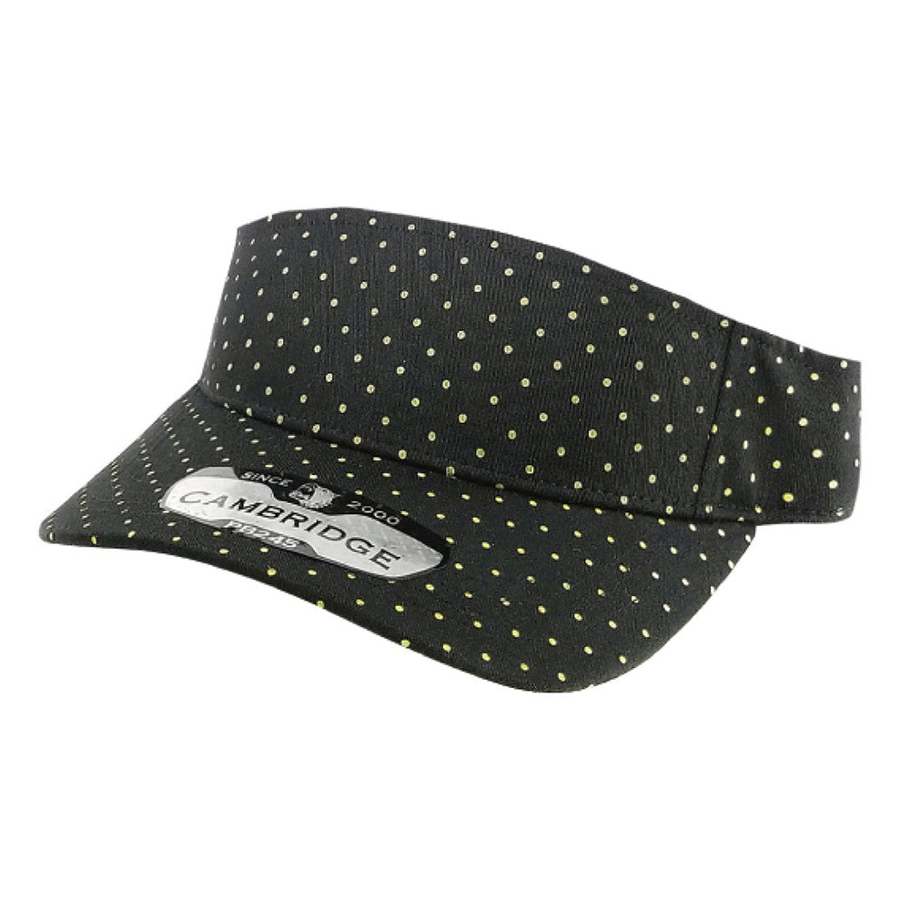 A pack of six polka dot sun visor hats in various colors, showcasing their stylish design and curved visor.