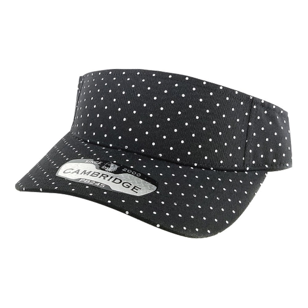 A pack of six polka dot sun visor hats in various colors, showcasing their stylish design and curved visor.