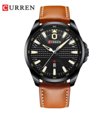 PRECIOSO Leather Ticker I 5412113 men's chronograph watch with polished dial and leather band.