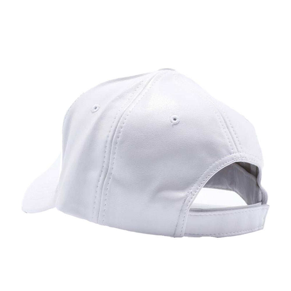 A pack of six PU leather baseball hats in various colors, showcasing their stylish design and flat visor.