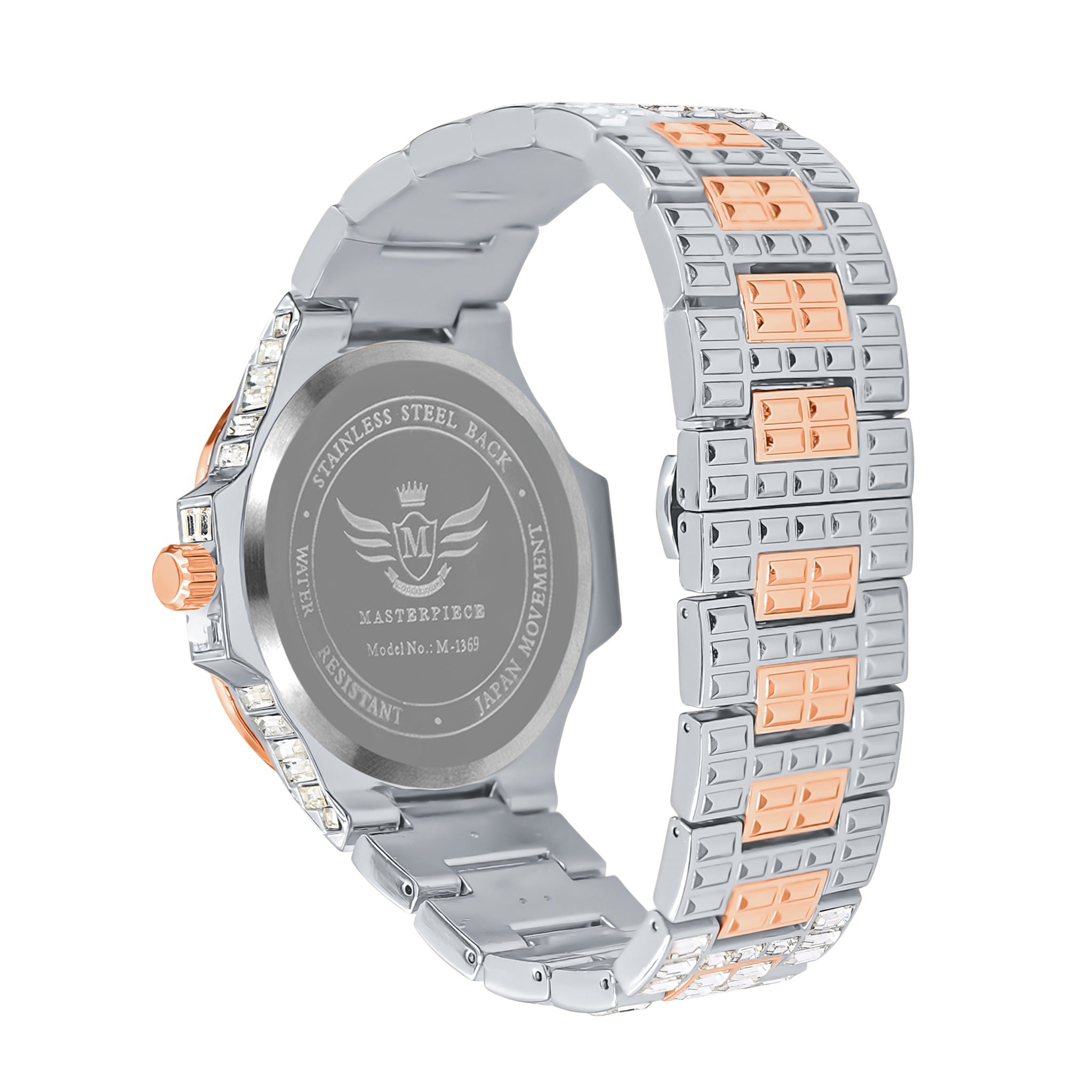 PULSAR Hip Hop Metal Watch featuring crystal clear stones and a stylish metal band, perfect for night-outs.