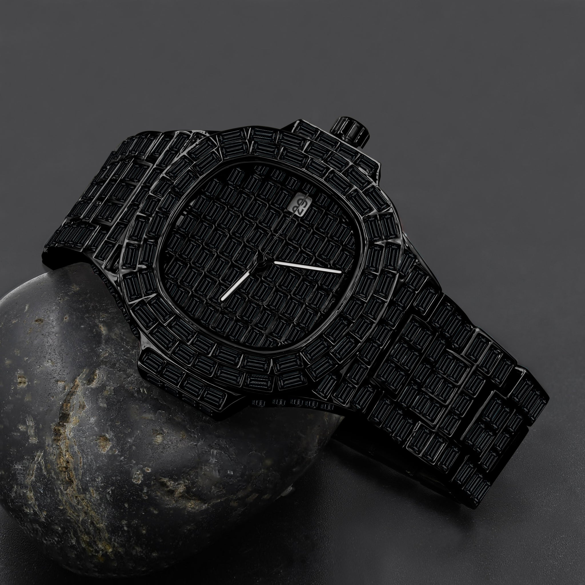 PULSAR Hip Hop Metal Watch featuring crystal clear stones and a luxurious design, perfect for stylish night-outs.