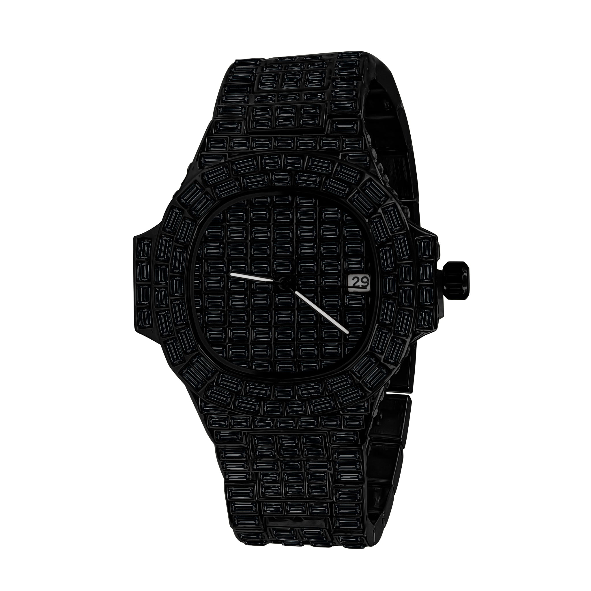 PULSAR Hip Hop Metal Watch featuring crystal clear stones and a luxurious design, perfect for stylish night-outs.