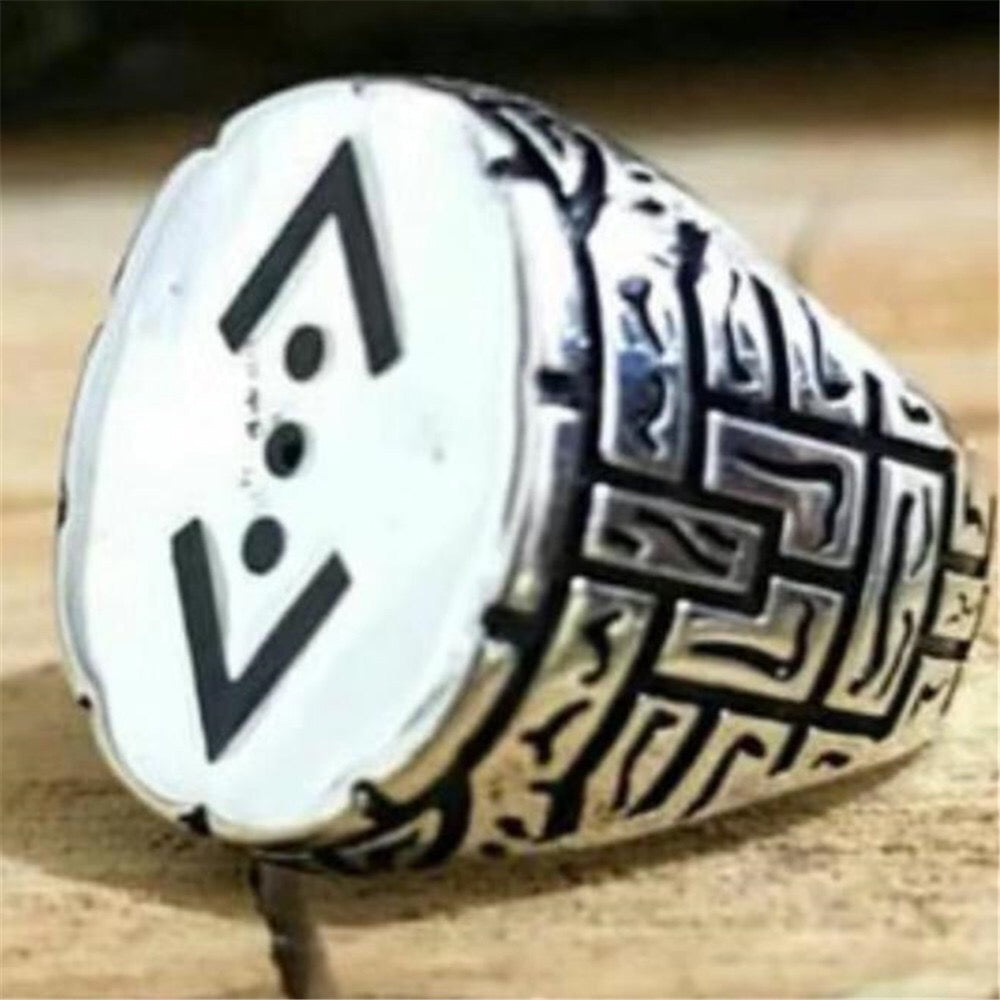 A stylish alloy Punctuation Ring featuring a unique punctuation design, available in sizes 8 to 11.