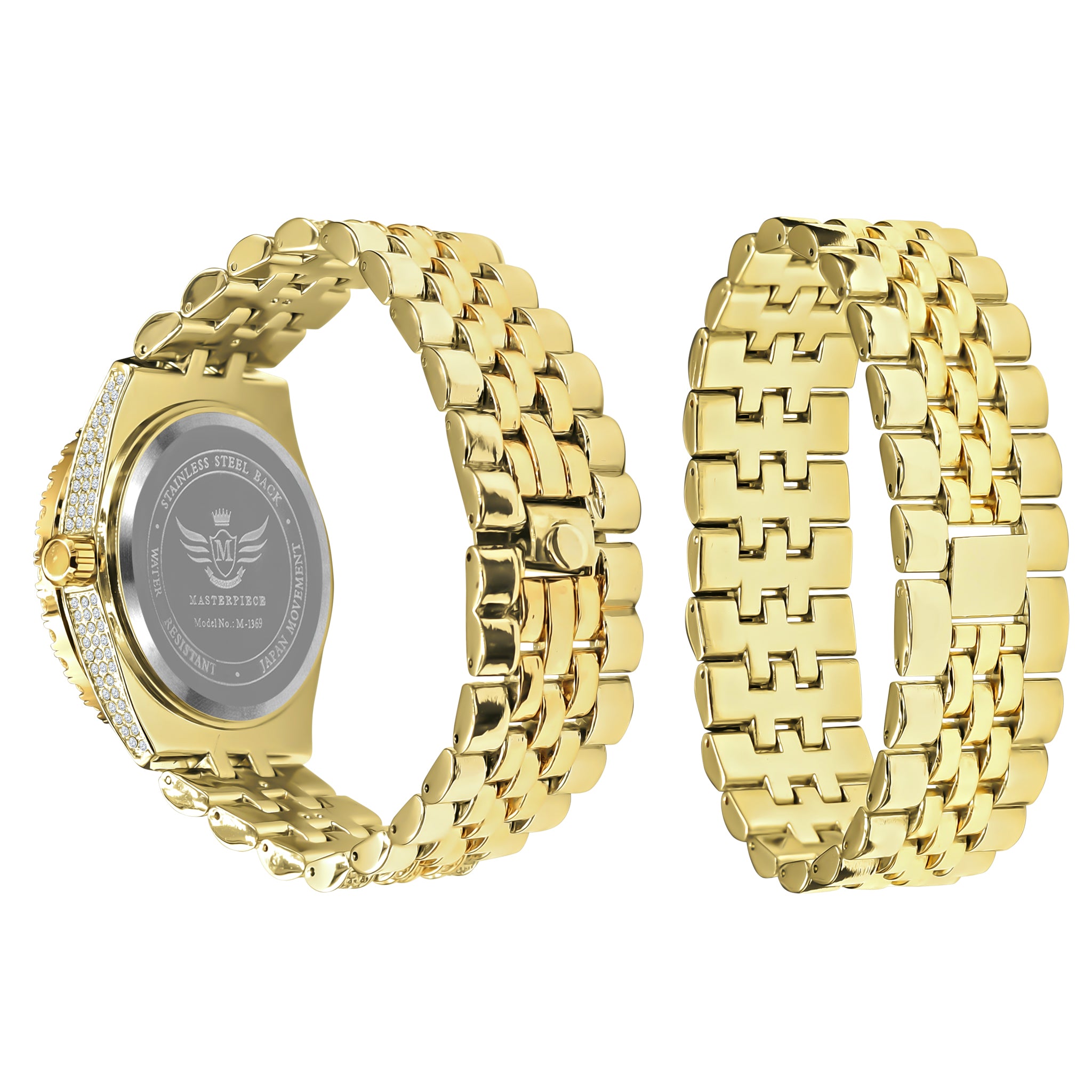 PURPUREUS Watch Set I 530702 featuring a two-toned wristwatch and bracelet adorned with sparkling crystal stones.