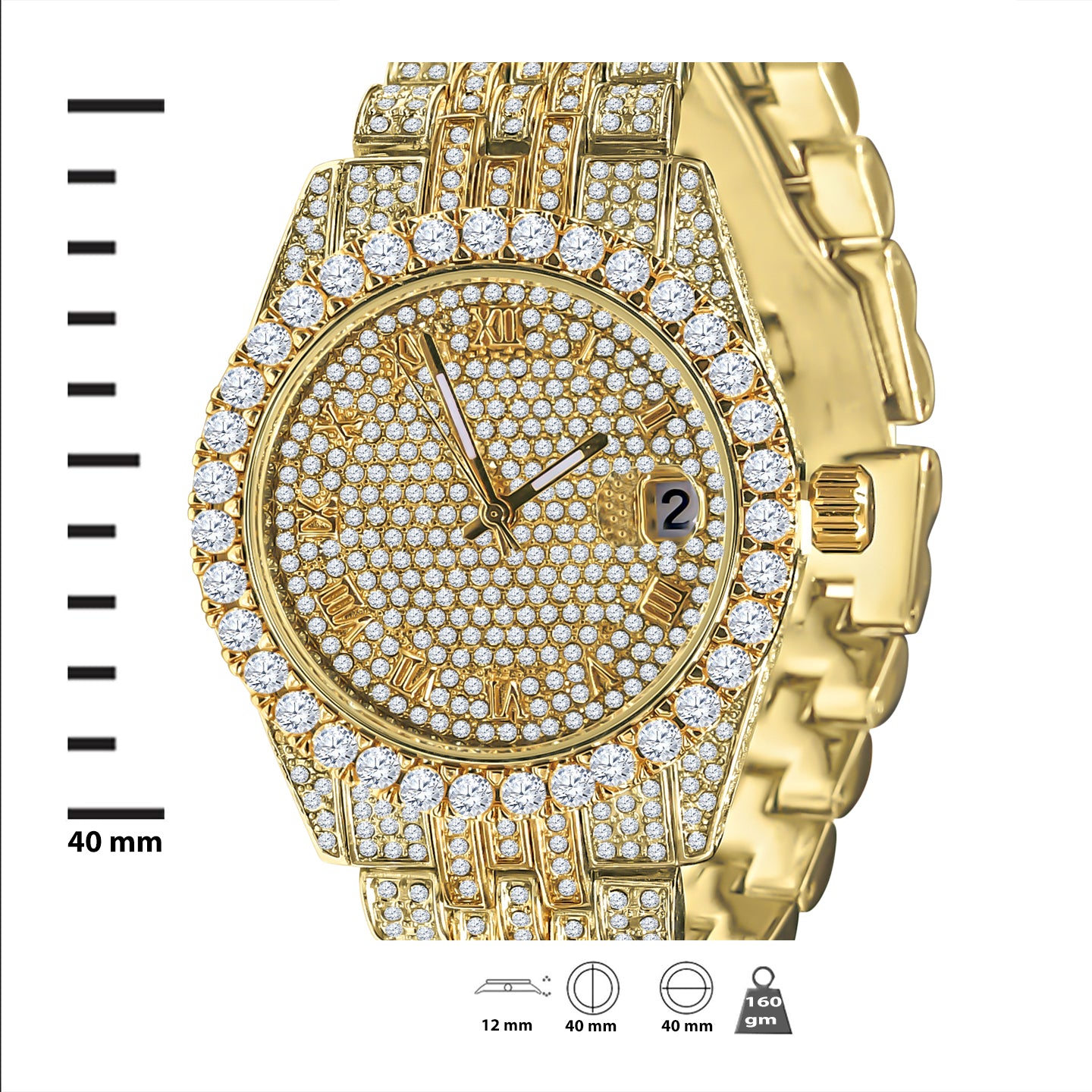 PURPUREUS Watch Set I 530702 featuring a two-toned wristwatch and bracelet adorned with sparkling crystal stones.