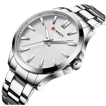 QUAINT Metal Timepiece with stainless steel strap and round dial, showcasing elegance and sophistication.