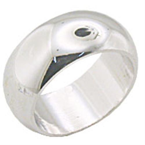 R2243 Rhodium Brass Ring with a sleek, polished finish, showcasing its elegant design without any stones.