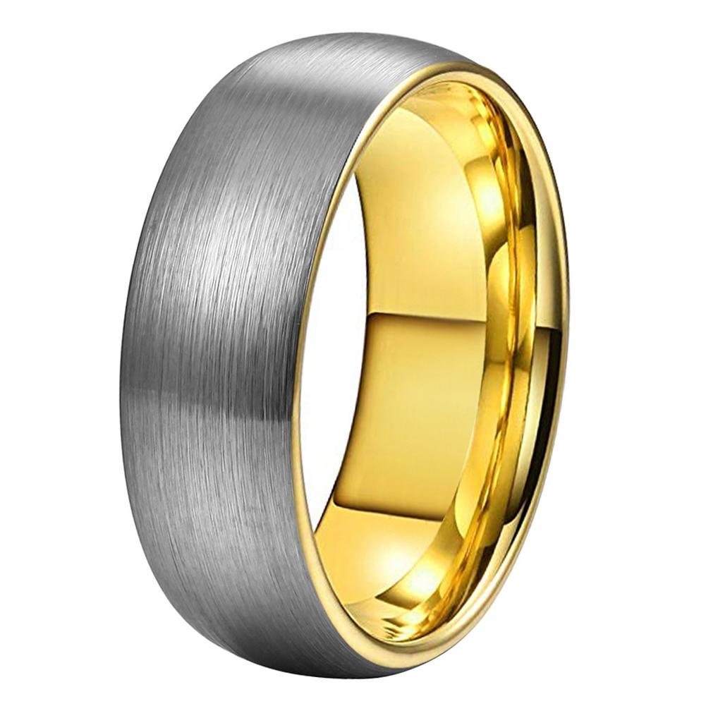 RAFFINATO Tungsten Ring with brushed matte surface and dome design, showcasing its elegant and durable features.