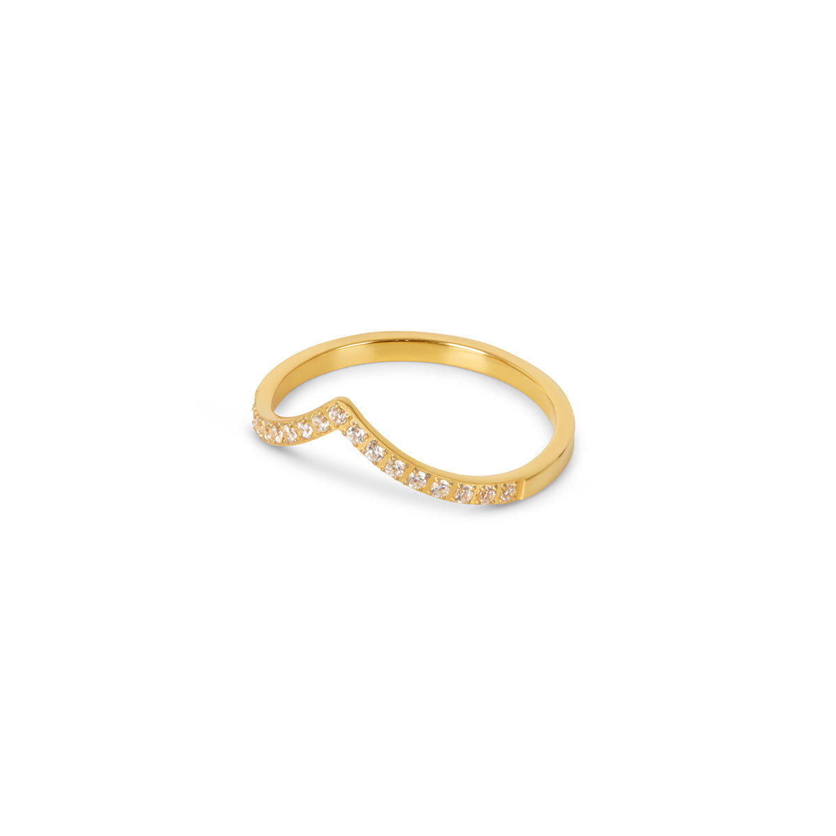 Raghad Trinity Stone Ring featuring 18k gold plating and premium stainless steel, showcasing its elegant design.